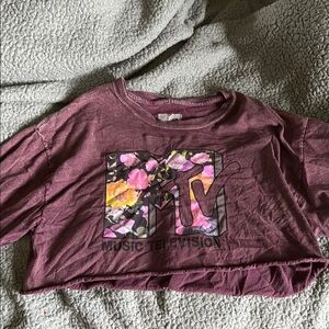 MTV Logo Tee in Rich Burgundy